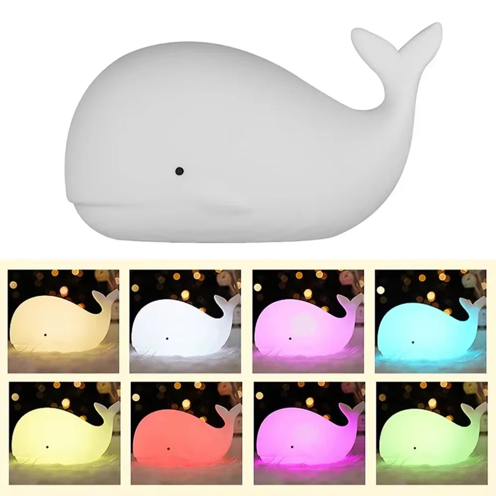 Veilleuse baleine et ses différentes couleurs