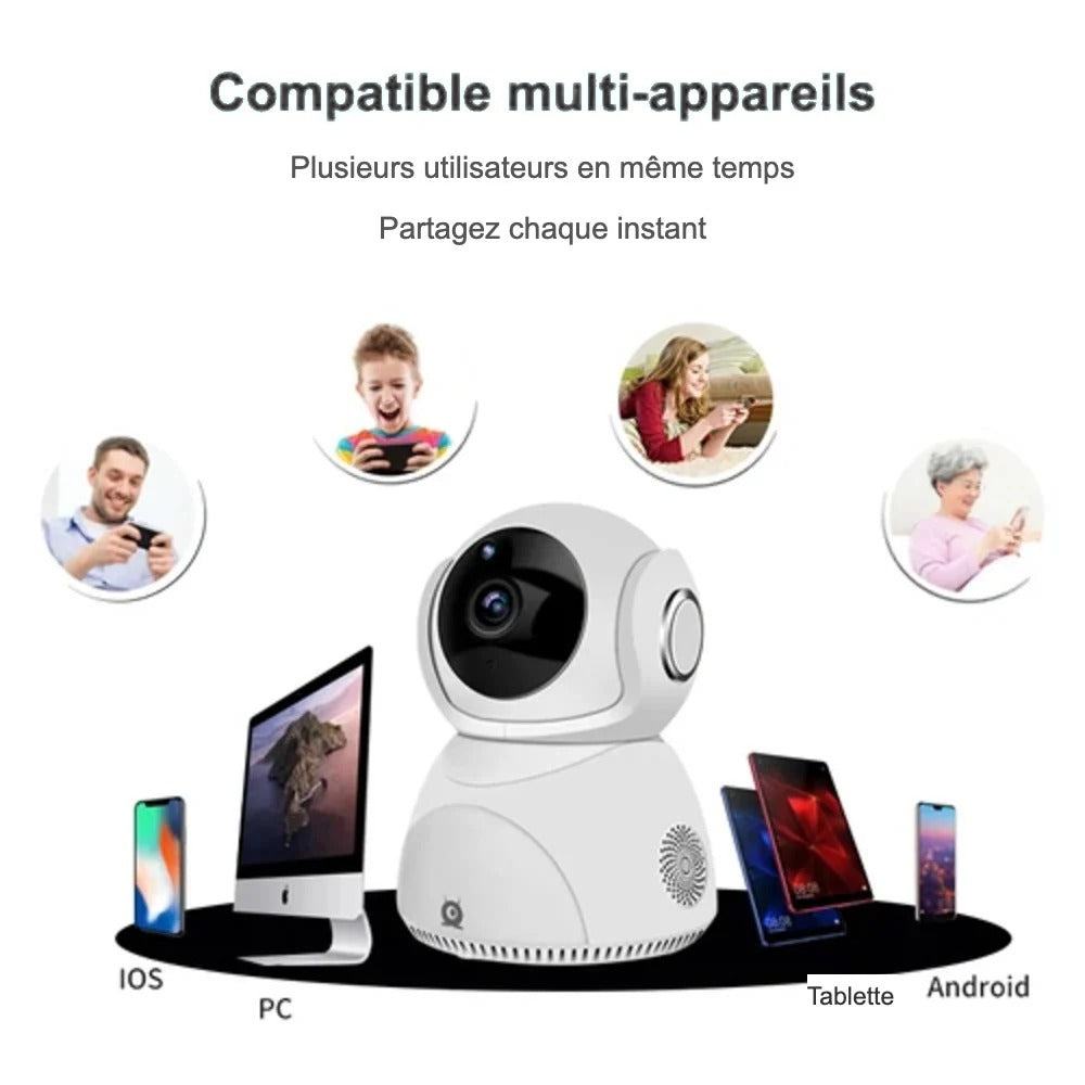 Caméra Wi-Fi 360° – compatible multi-appareils