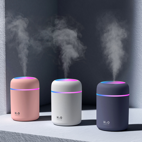 Mini humidificateur USB 300 ml – Brume réglable et veilleuse colorée