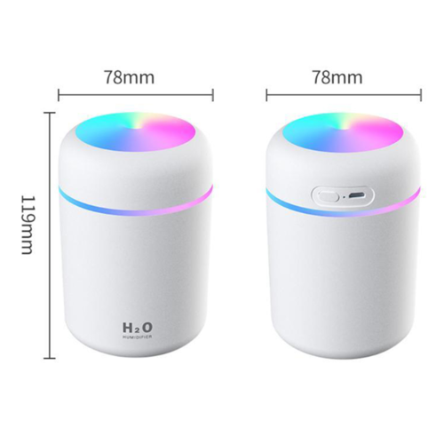 Mini humidificateur USB 300 ml – Brume réglable et veilleuse colorée
