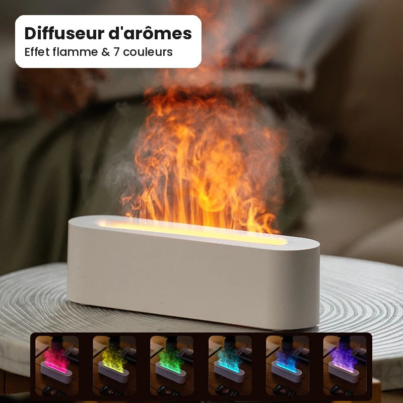 Diffuseur effet flamme blanc 7 couleurs