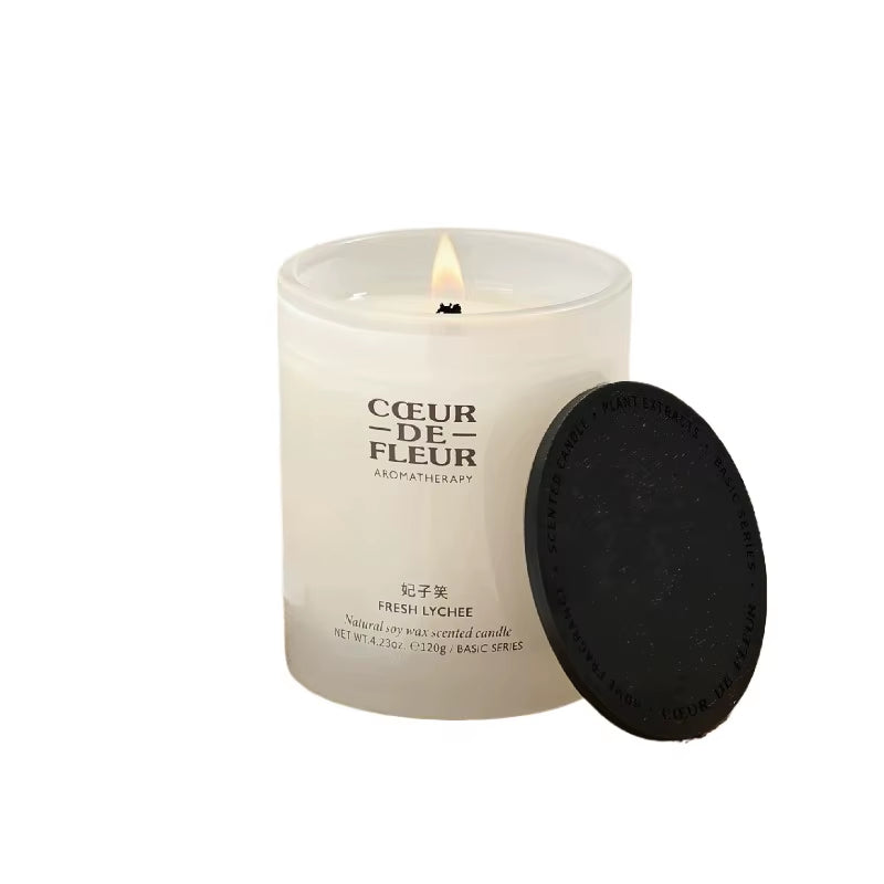 Bougie parfumée blanche avec couvercle
