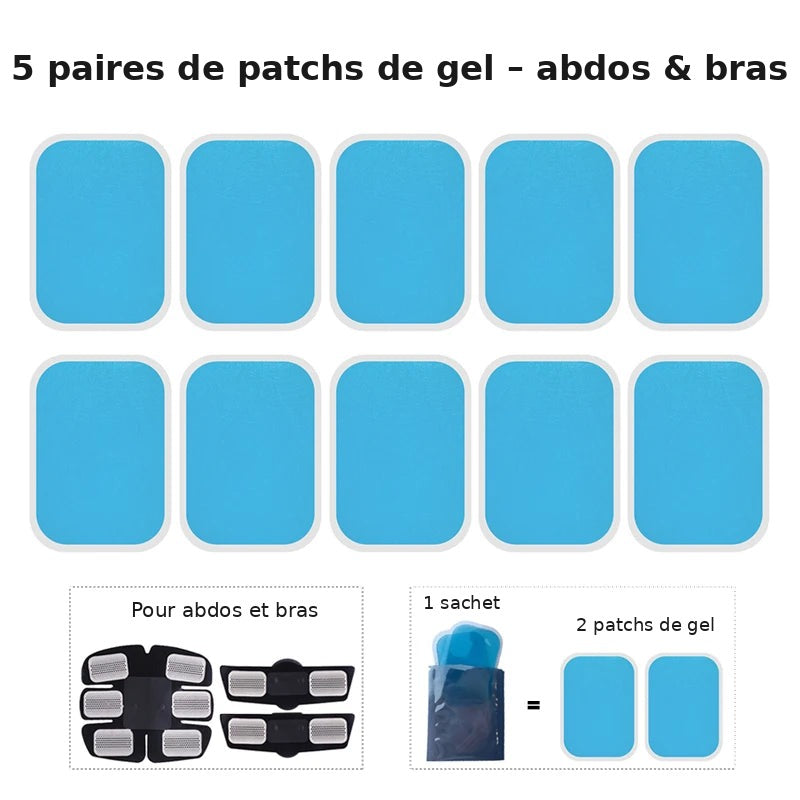 Recharge de 5 paires de patchs de gel pour abdos et bras