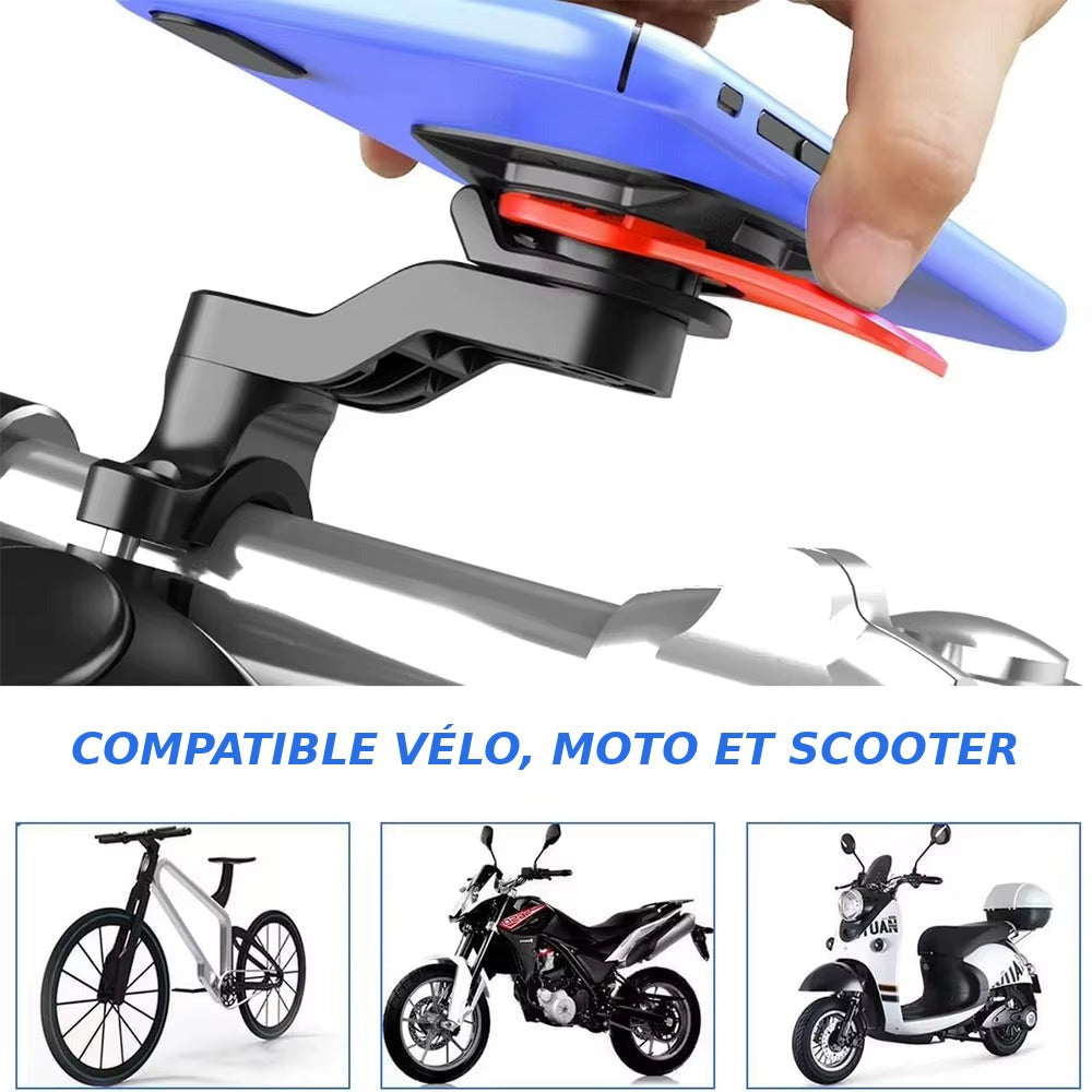 Support téléphone compatible vélo, moto et scooter