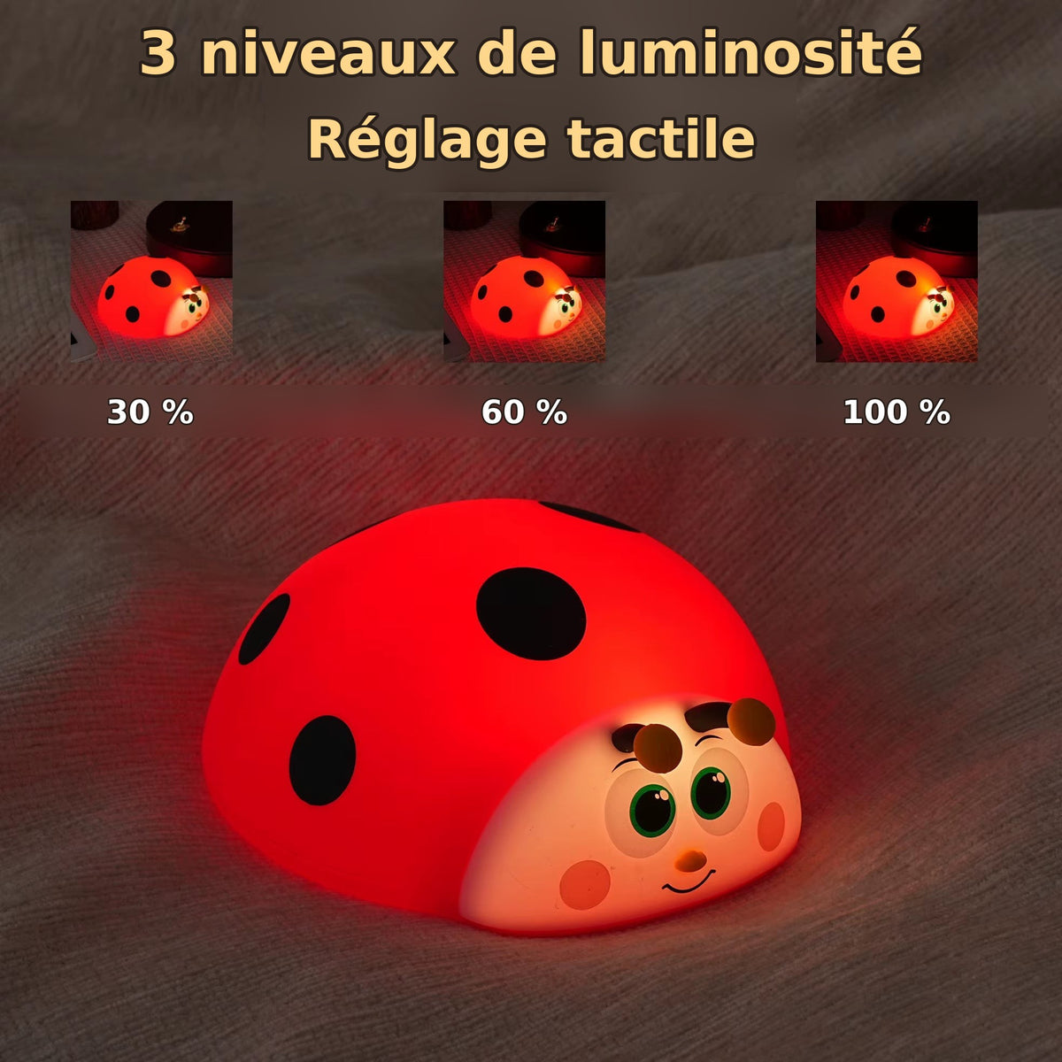 Veilleuse LED – 3 niveaux de luminosité, réglage tactile