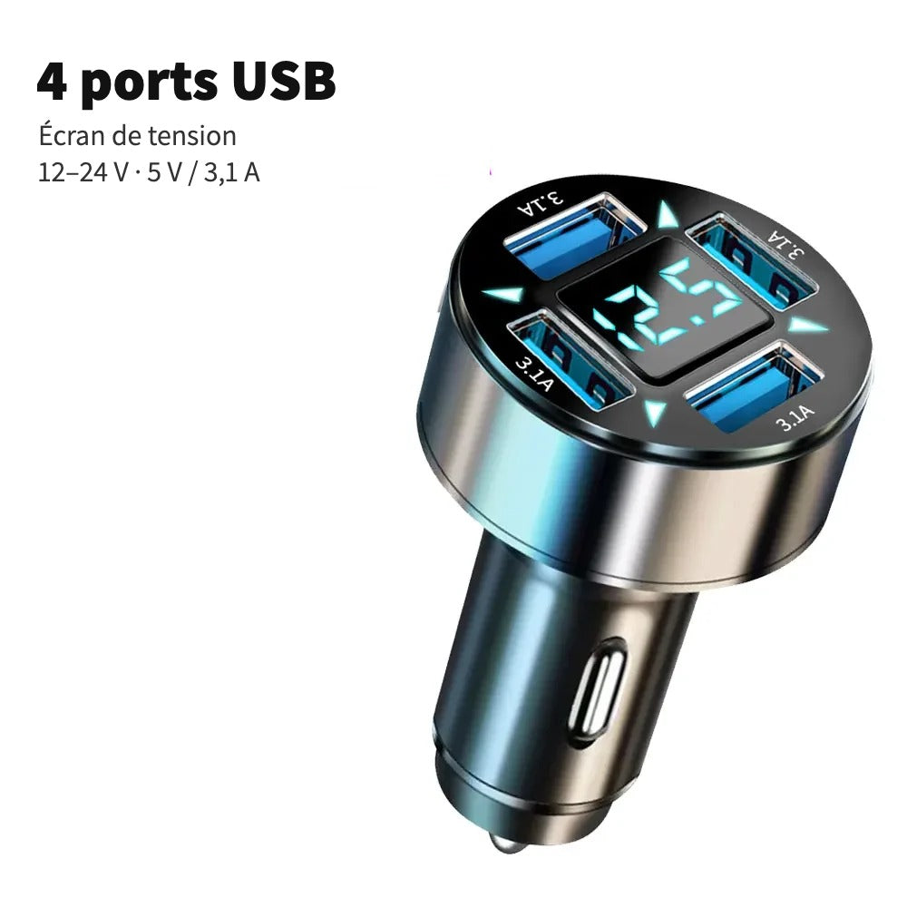 Chargeur allume-cigare rapide multiports avec écran – vue 8