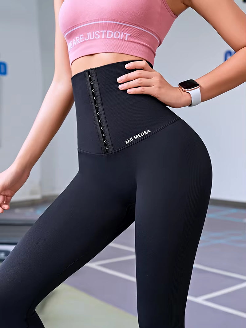 Legging de sport taille haute avec ceinture gainante – vue 5