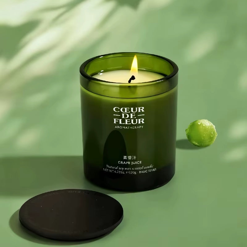Bougie parfumée en pot vert