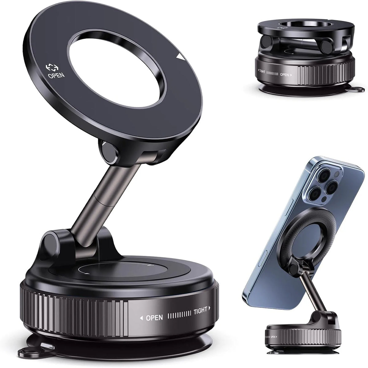 Support téléphone magnétique 360° à ventouse