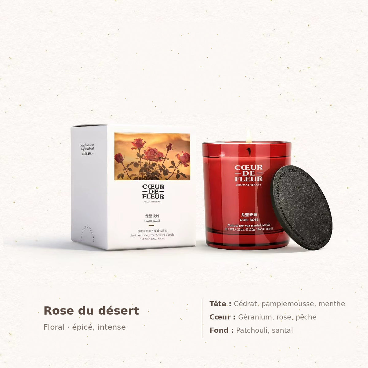 Bougie parfumée Rose du désert