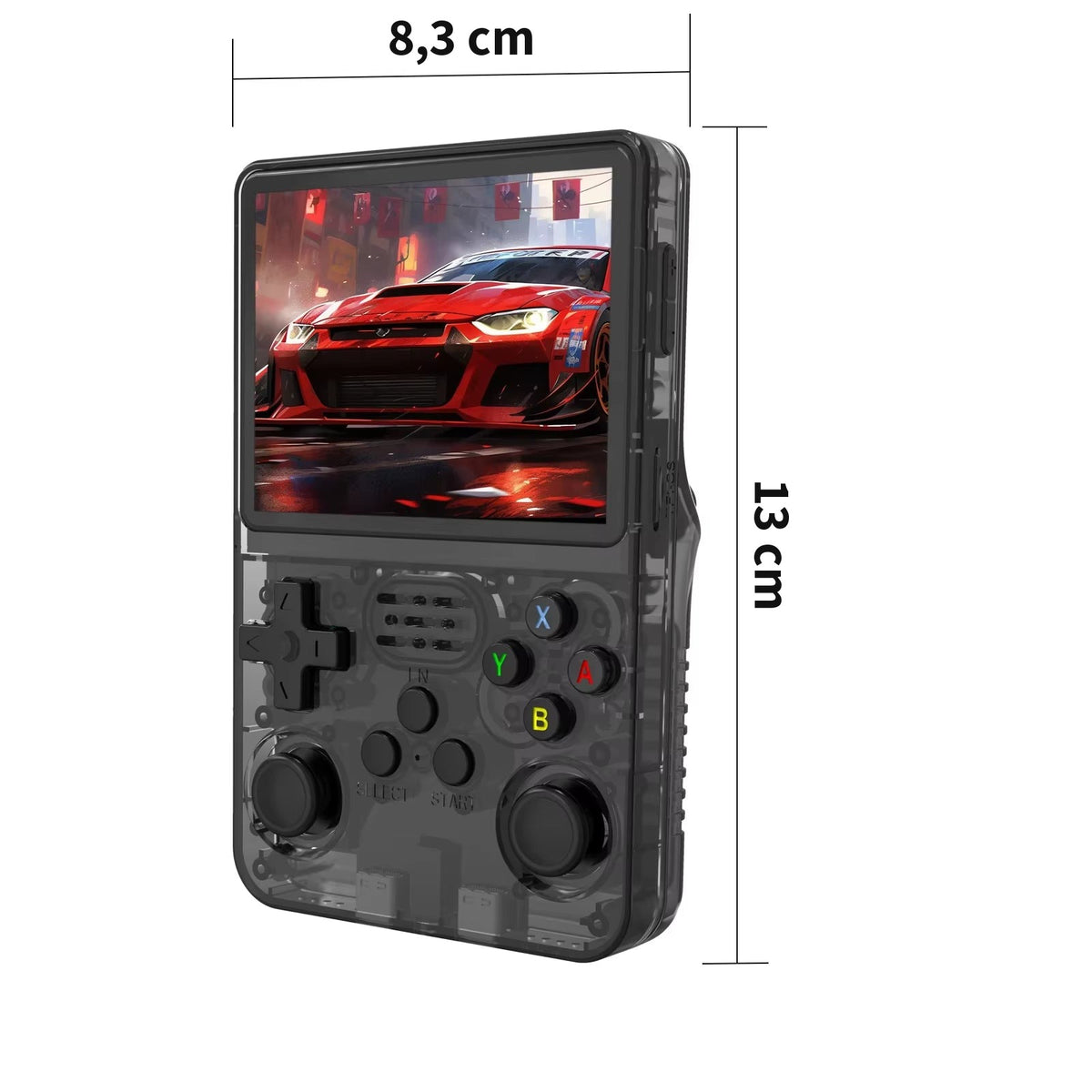 Dimensions de la console rétro portable : 8,3 × 13 cm