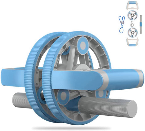 Roue abdominale multifonction rose et bleue