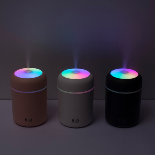 Mini humidificateur USB 300 ml – Brume réglable et veilleuse colorée