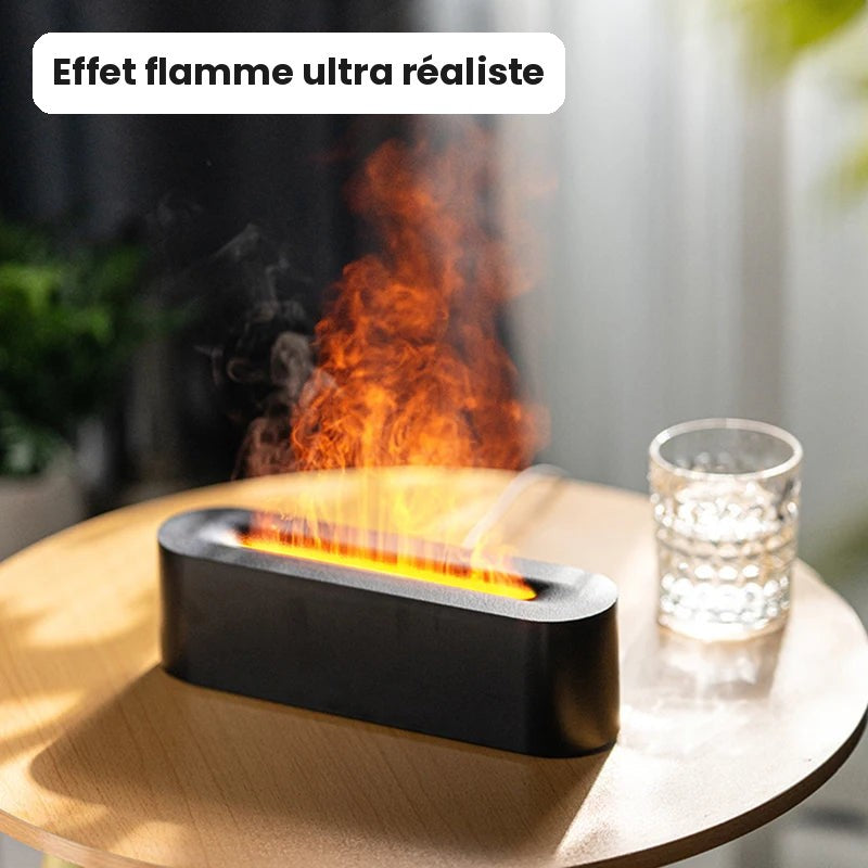 Diffuseur d'arômes effet flamme noir