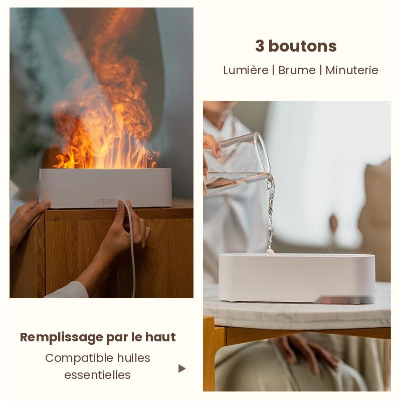 Utilisation du diffuseur effet flamme