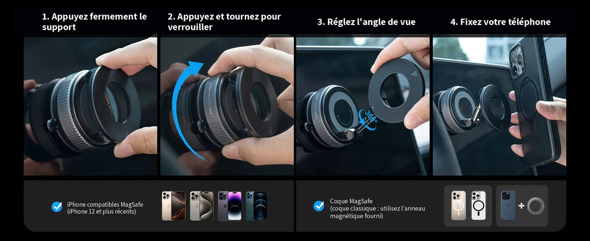 Fixation du support en 4 étapes