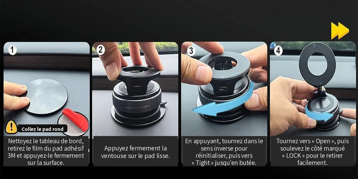 Pose et retrait du support