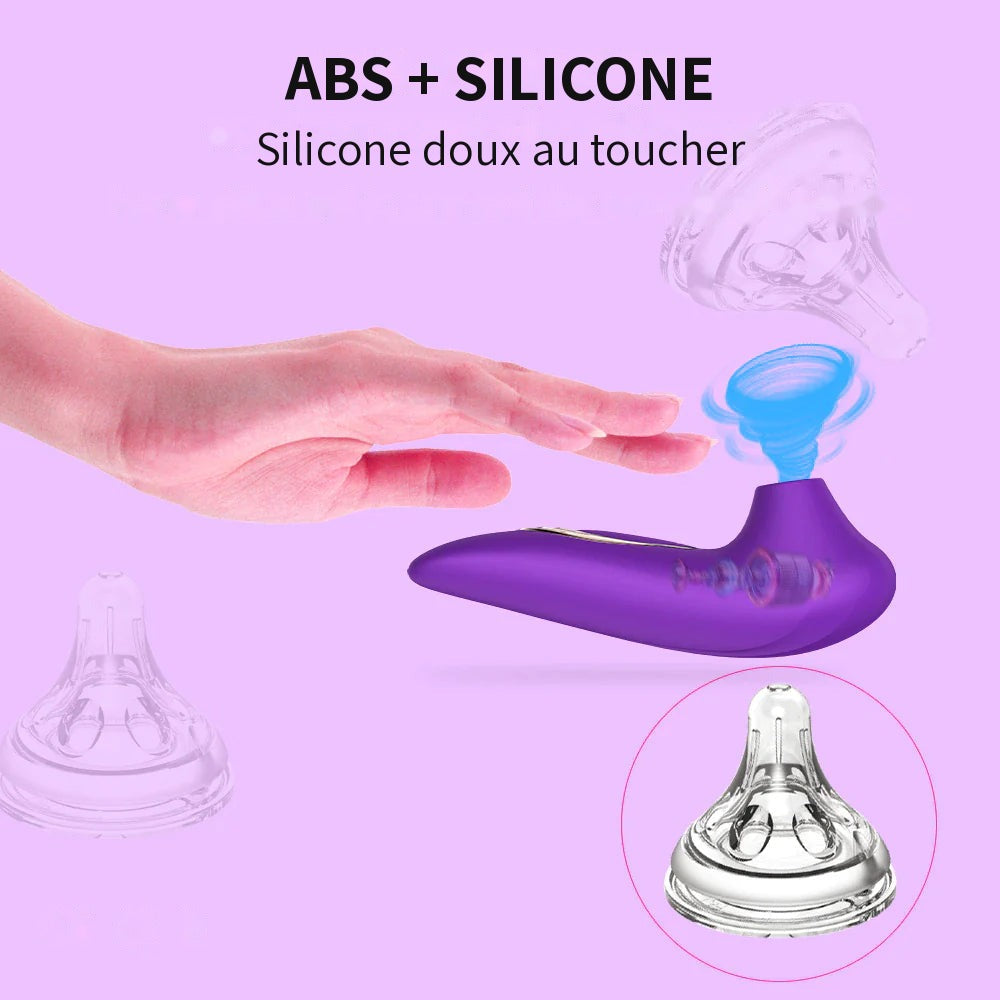 Stimulateur à ondes de pression en ABS et silicone doux au toucher