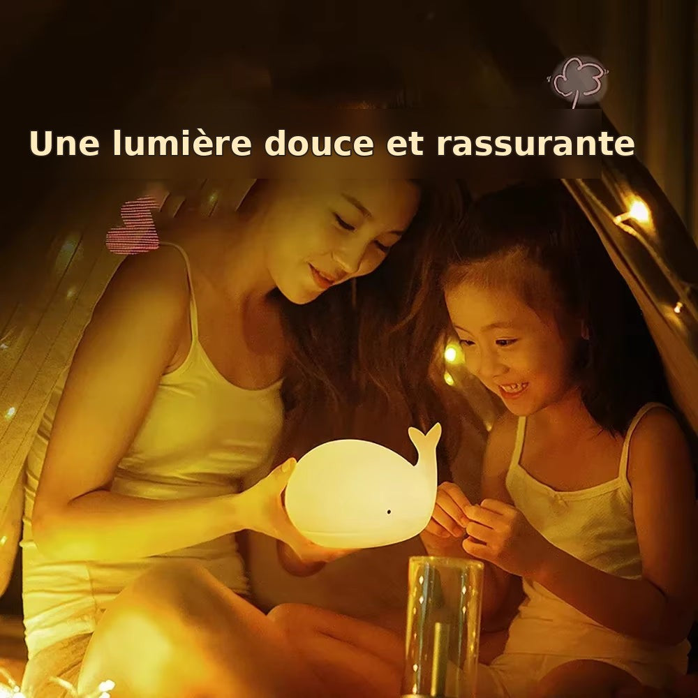 Veilleuse LED baleine, une lumière douce et rassurante