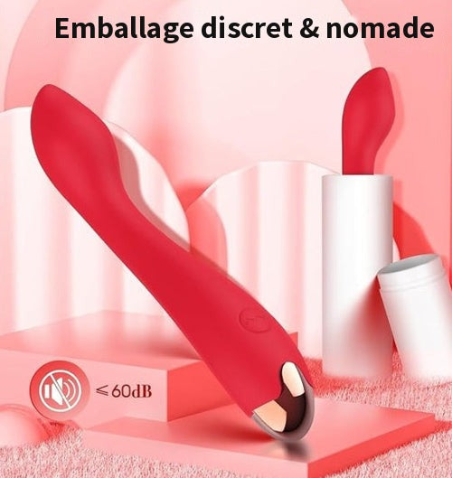 Vibromasseur Pétale rouge silencieux, moins de 60 dB, emballage discret