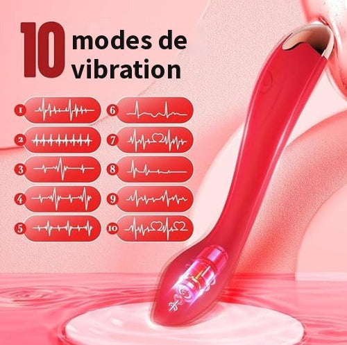 Vibromasseur Pétale rouge et ses 10 modes de vibration